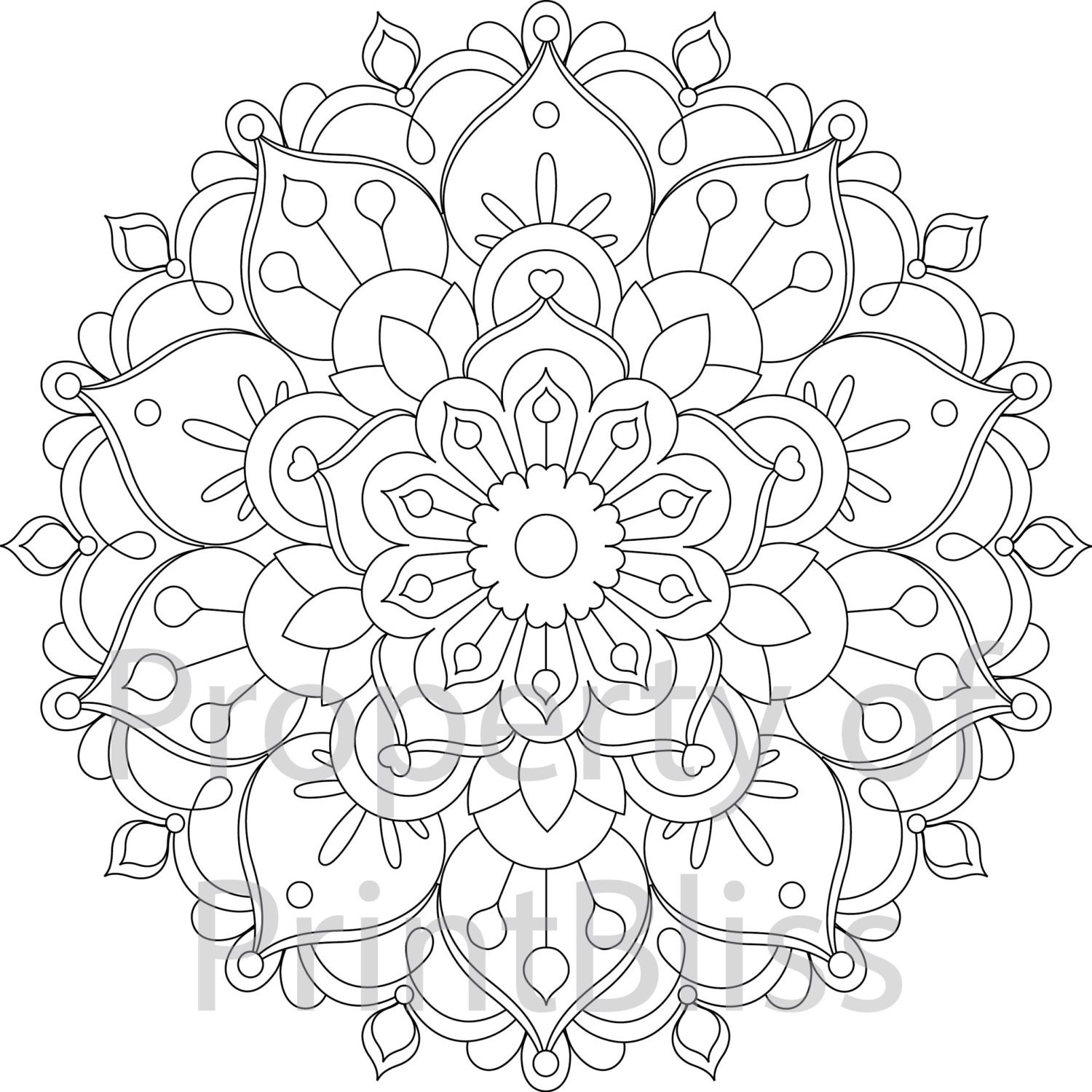 Flower mandala printable coloring page