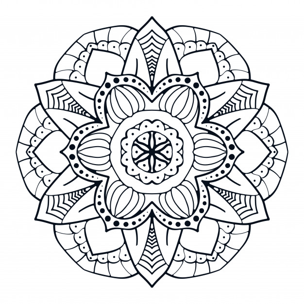 Flower mandala coloring pages