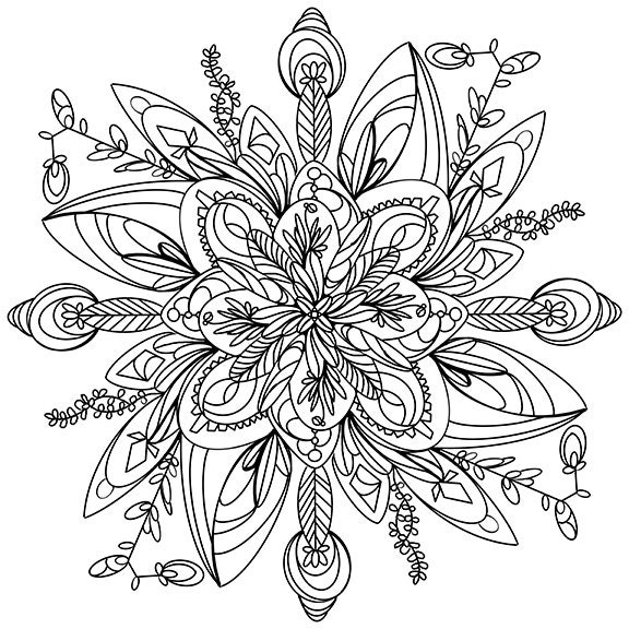 Flower mandala printable coloring page