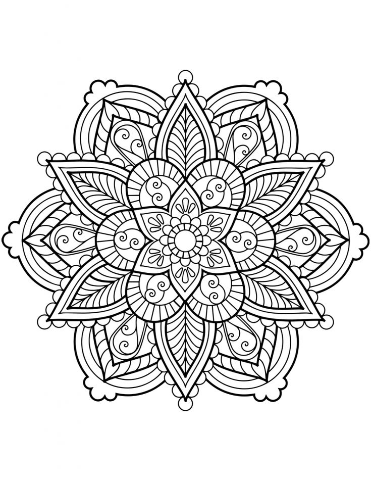 Flower mandala coloring pages