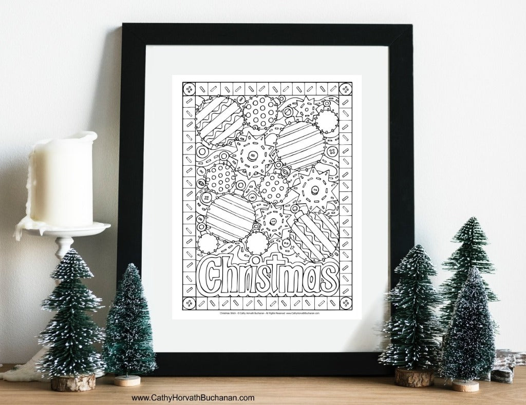 Christmas holiday coloring pages pdf instant printable download â soloworkstudio