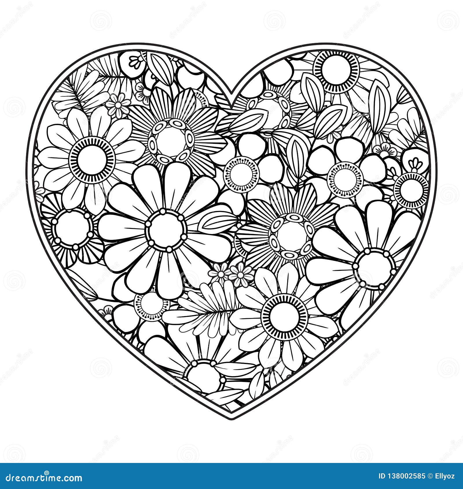 Valentines day coloring page stock vector