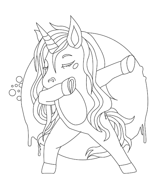 Premium vector magical unicorn adventure a fun and creative coloring page for kidscrisp outlines and easy color