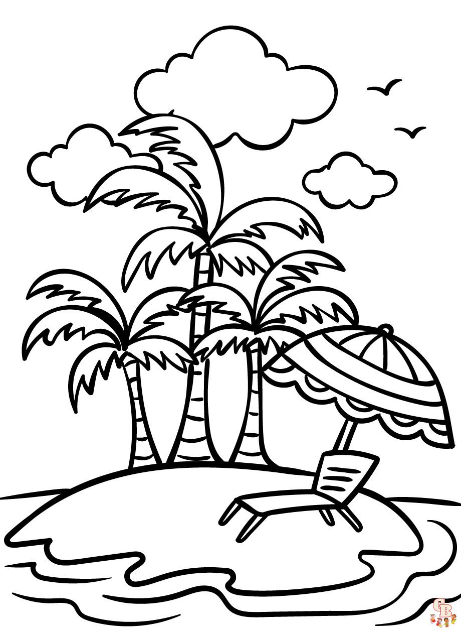 Fun in the sun printable summer coloring pages
