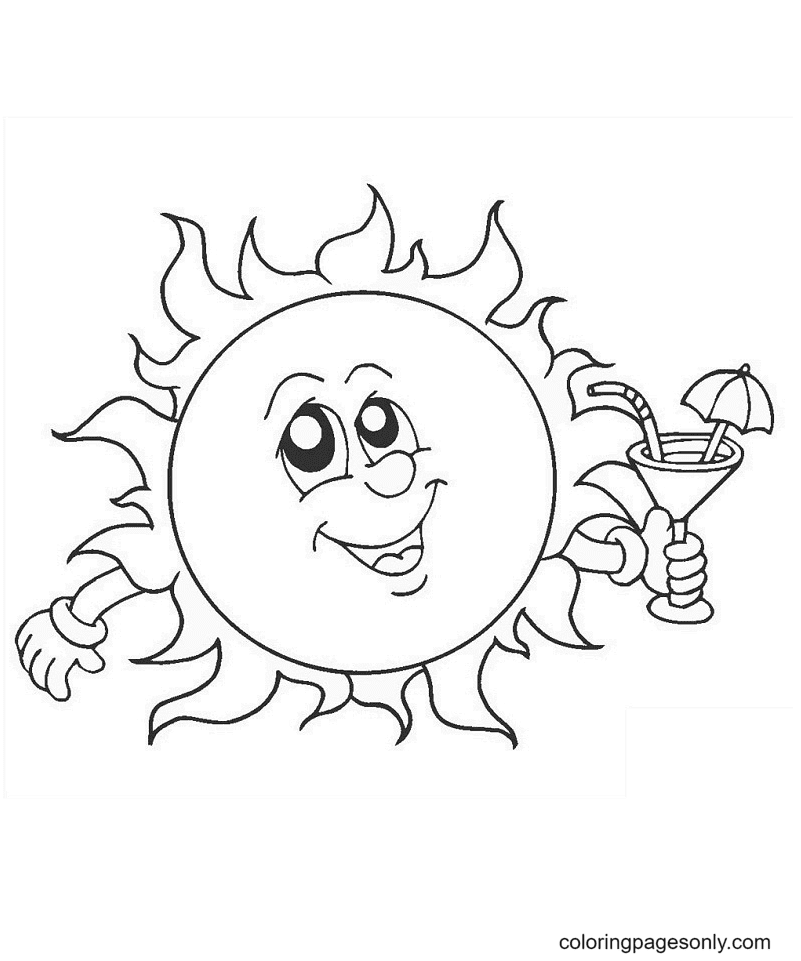 Sun coloring pages printable for free download
