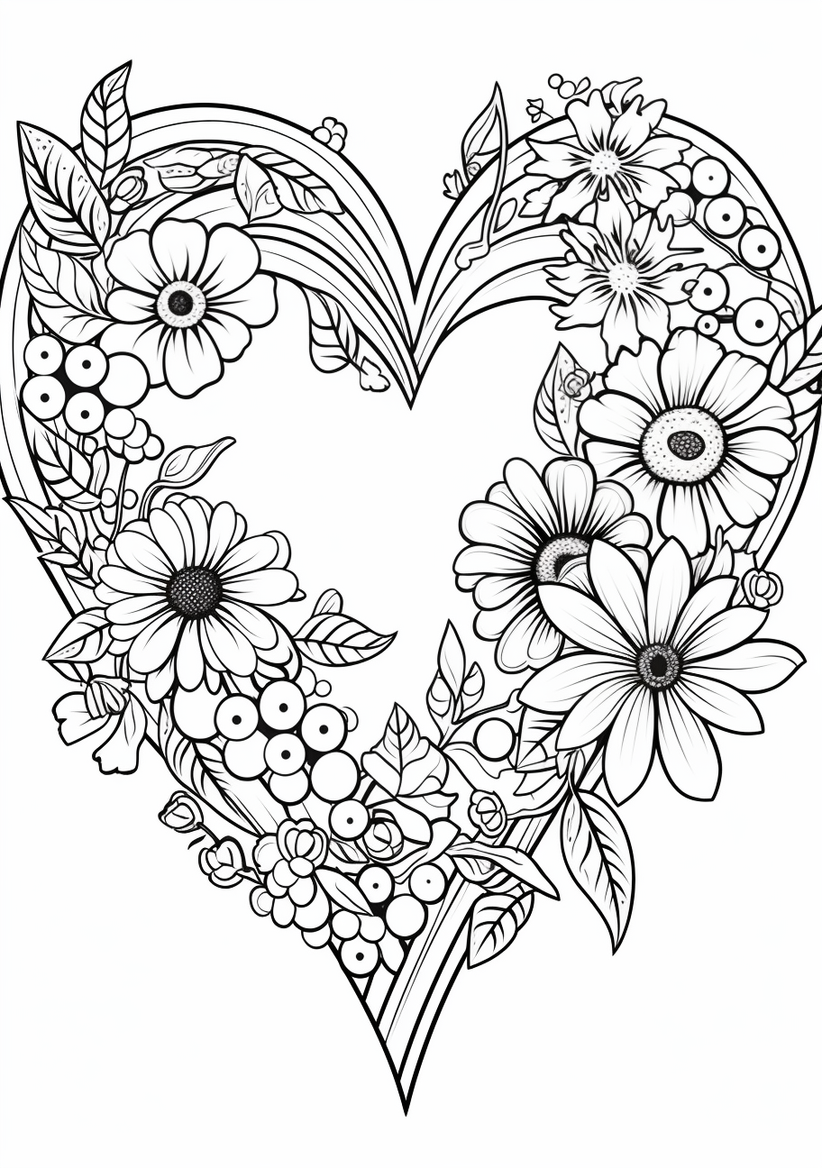 Floral themed coloring s