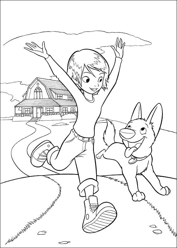 Bolt and penny running coloring page