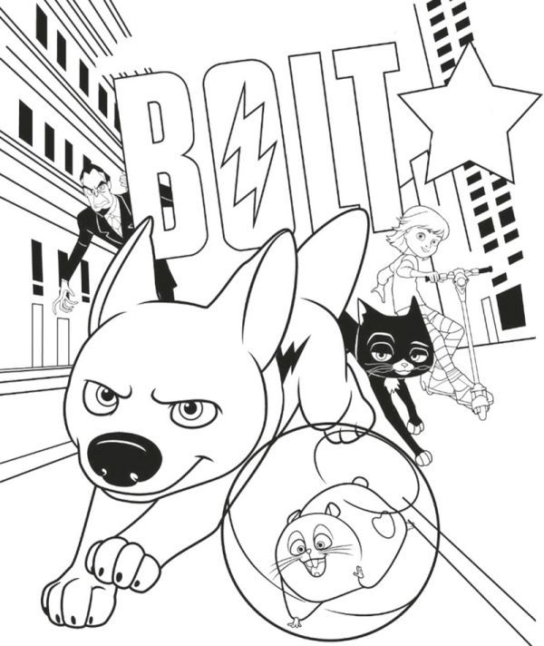 Free bolt movie coloring pages printable