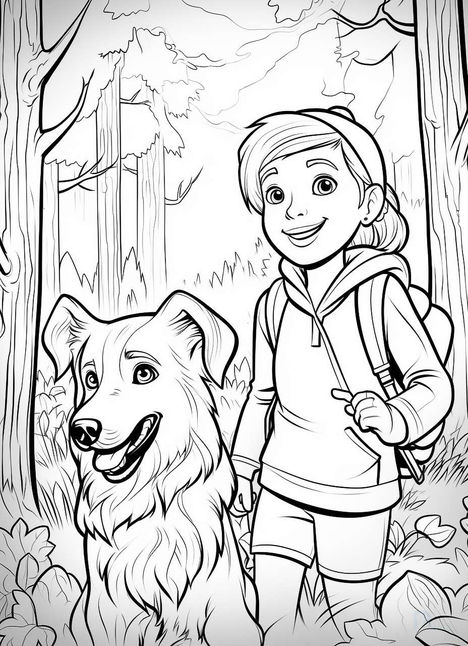 Dog themed printable coloring pages for kids