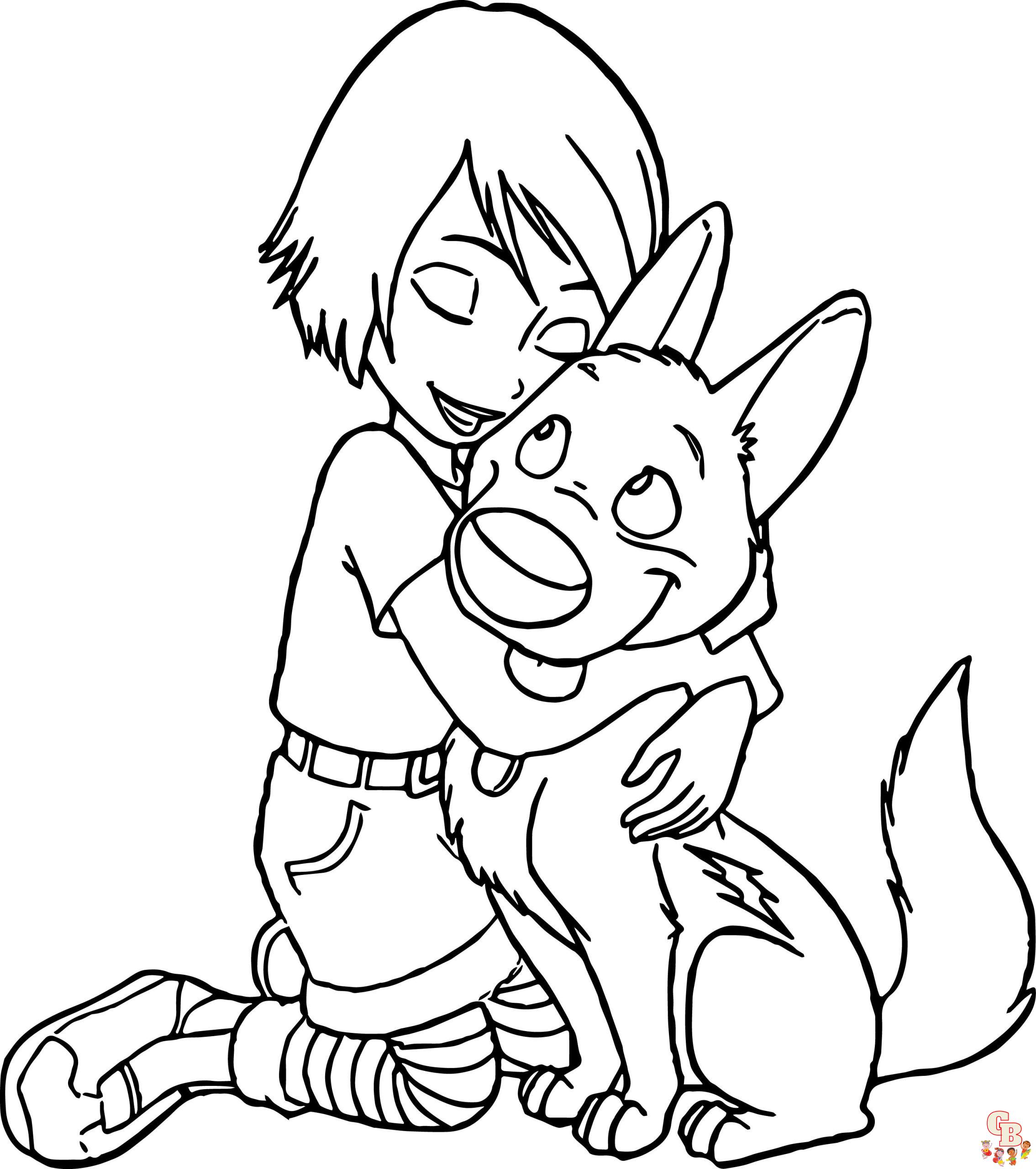 Get creative with cute bolt and penny coloring pages