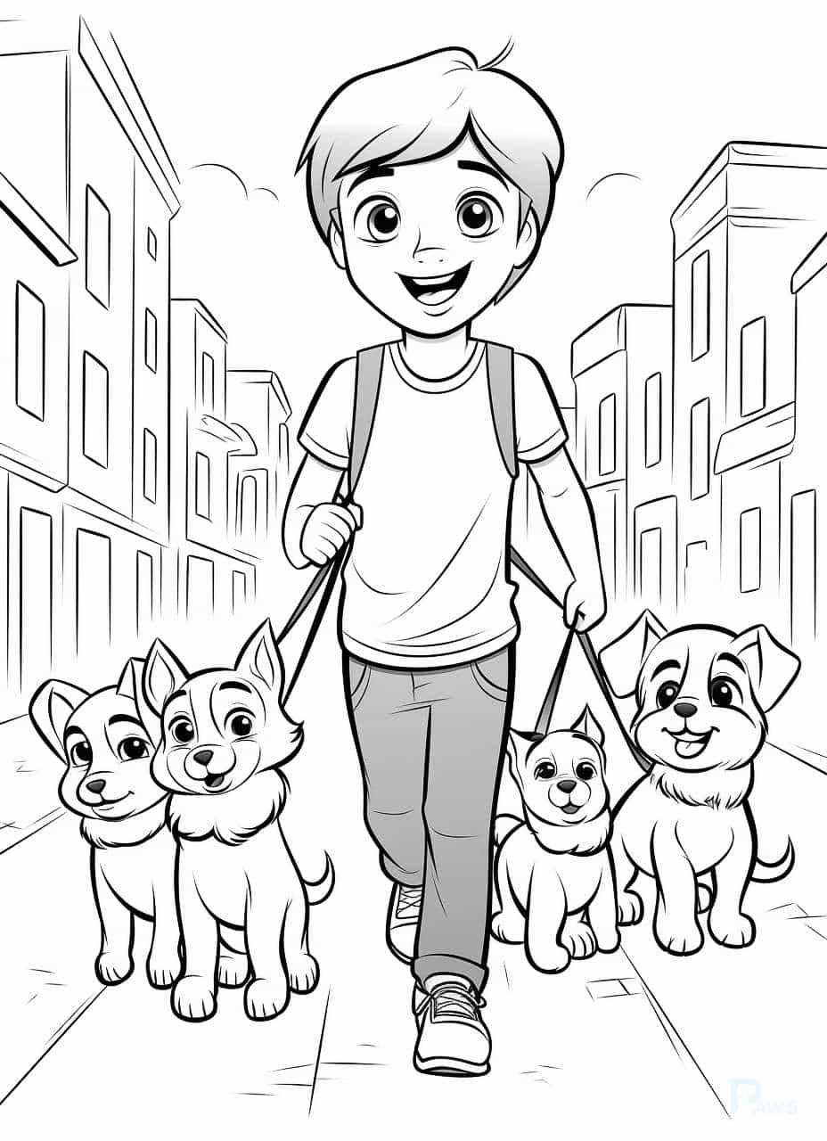 Dog themed printable coloring pages for kids