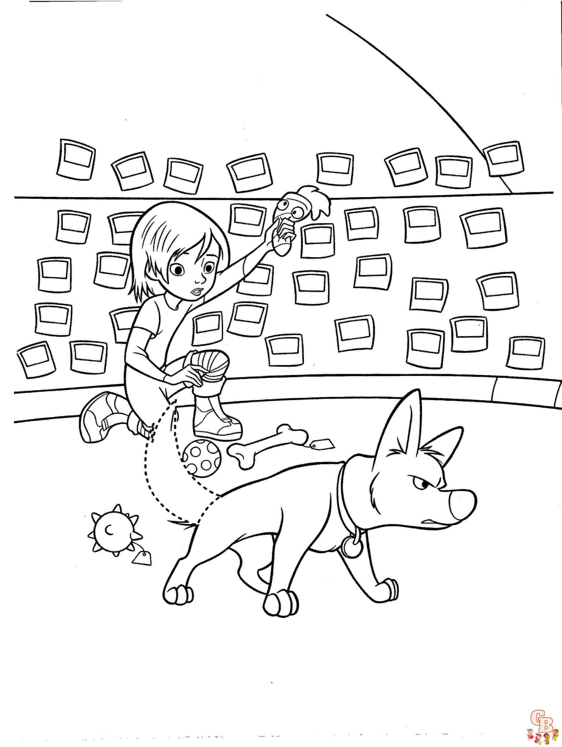 Get creative with cute bolt and penny coloring pages