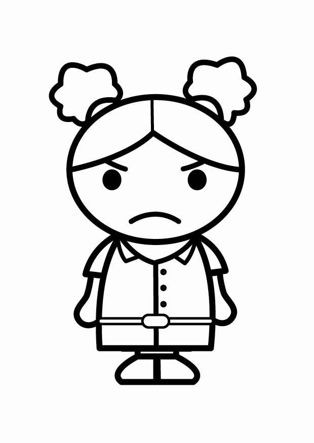 Dibujo para colorear enfadada
