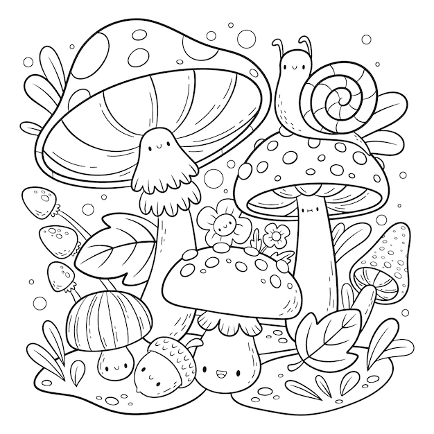 Mushroom coloring images