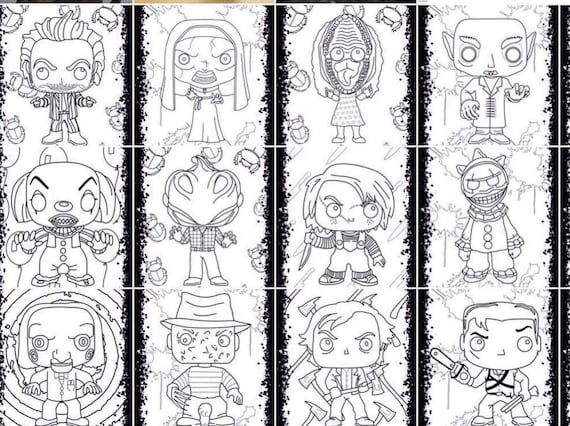 A funko horror coloring book pages of your favourite horror character to color and enjoy instant download