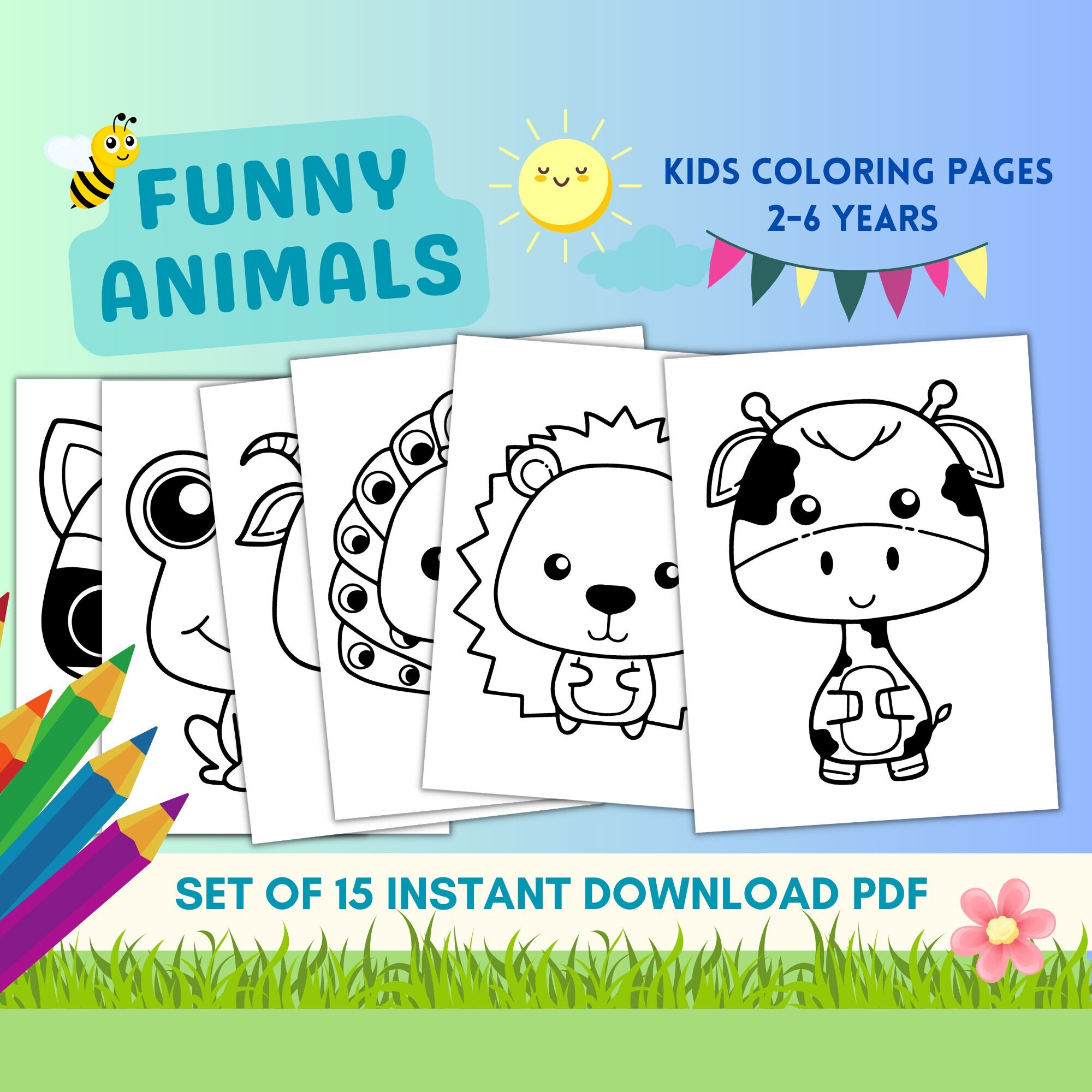 Printable animal coloring pages for kids ages