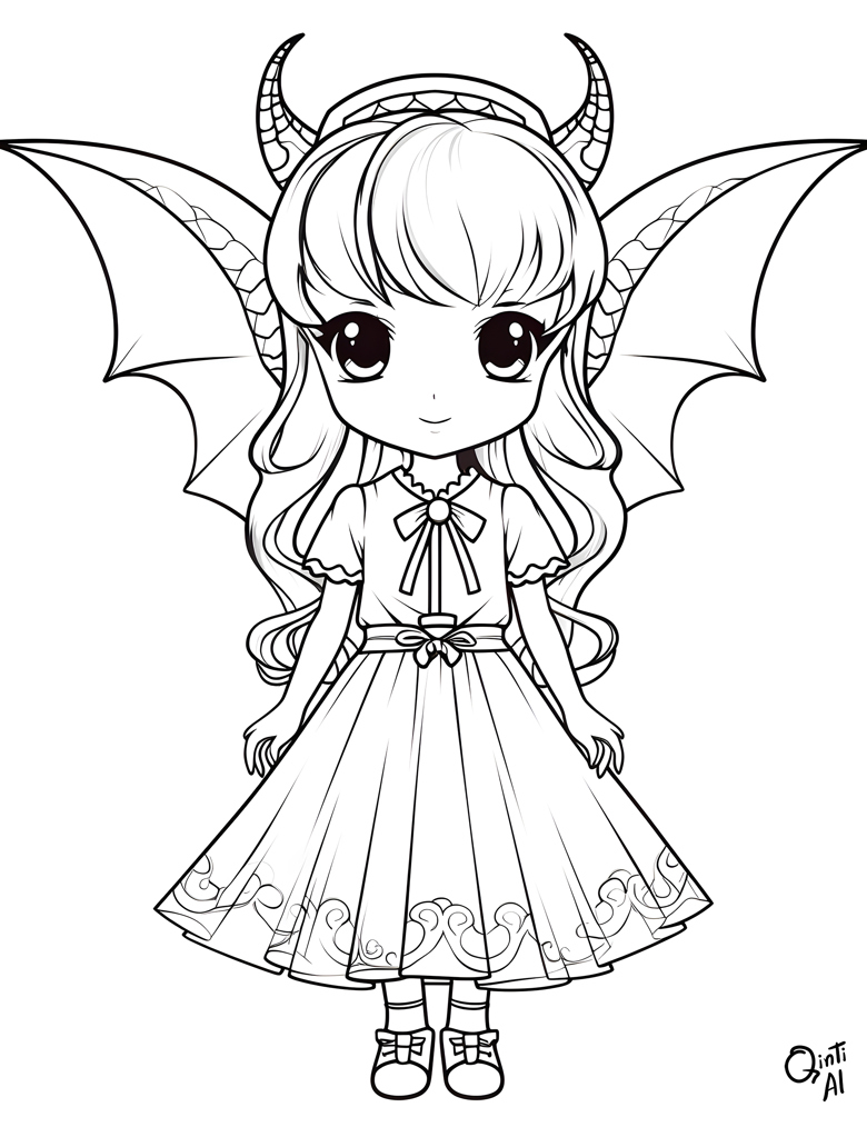 Free printable coloring page for kids dragon costume