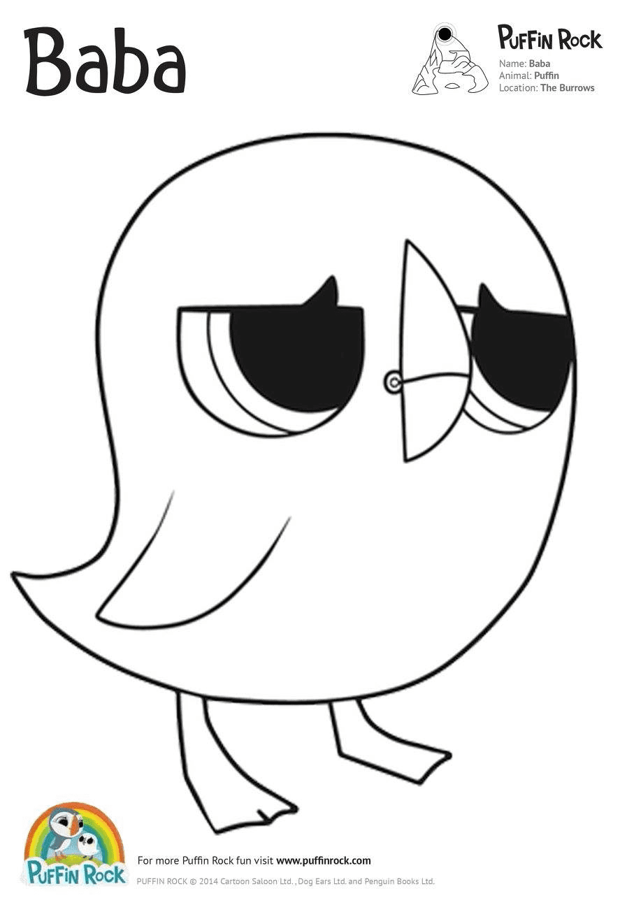 Puffin rock coloring pages printable for free download