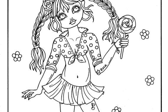 Rock n roll girls digital coloring book over pages of coloring fun rock through the years