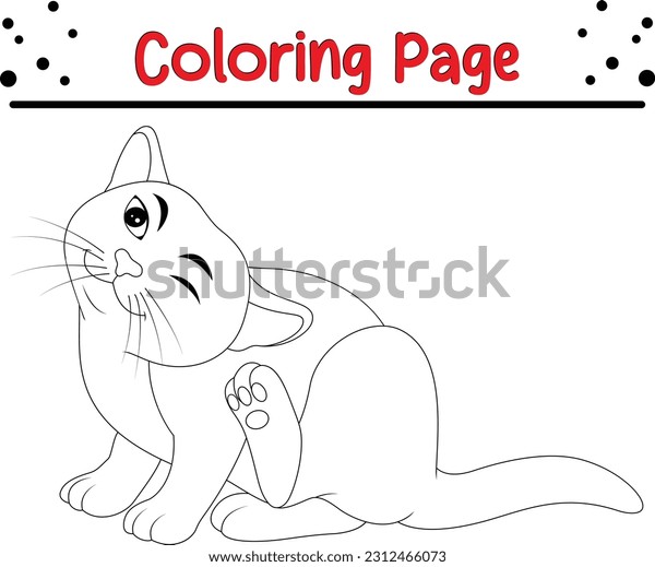 Funny cat coloring page children coloring stock vector royalty free
