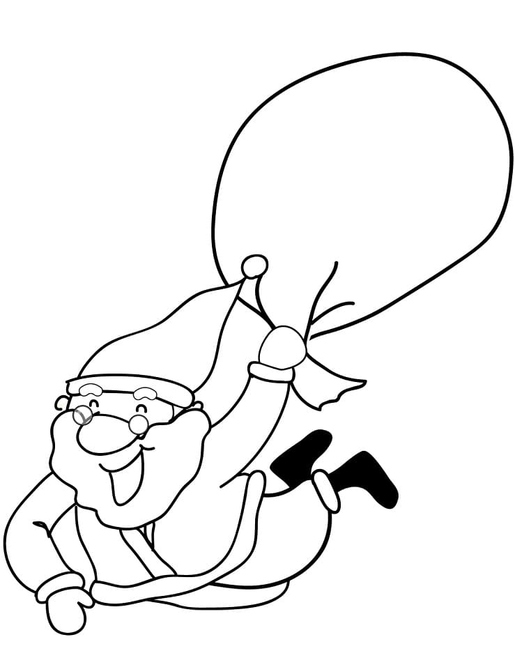 Funny santa claus coloring page