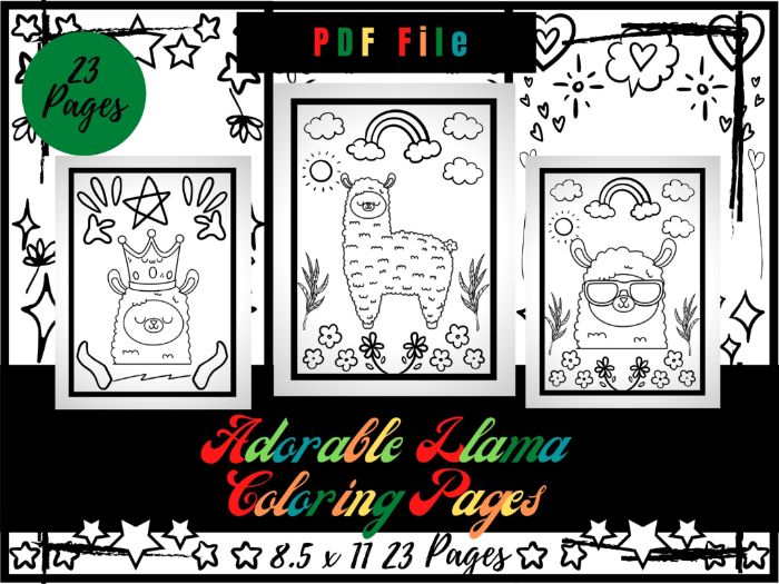 Adorable llama colouring pages for kids funny llama colouring sheets pdf teaching resources