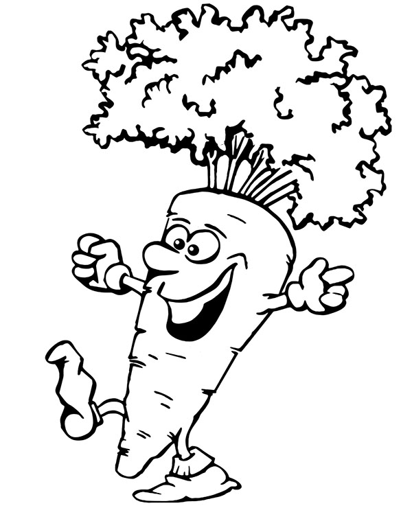 Coloring pages funny carrot coloring sheets vegetable