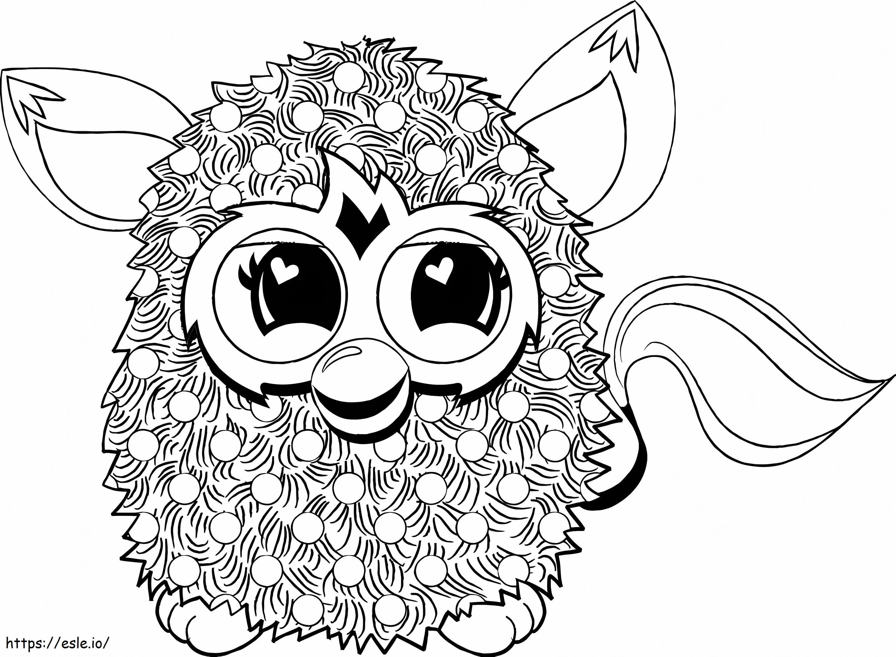 Furby smiling coloring page