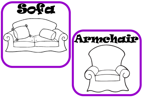 Furniture coloring pages teaching resources