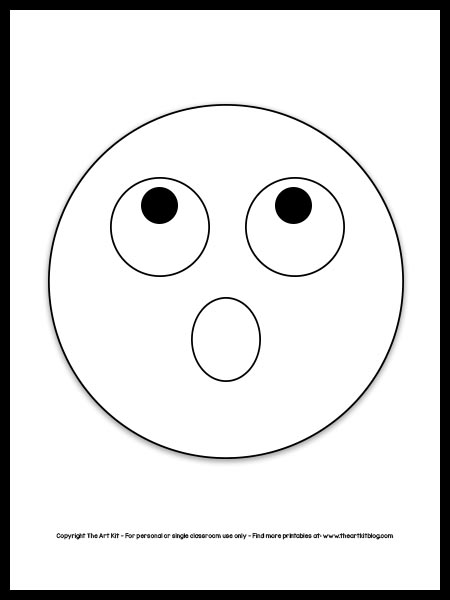 Emoji coloring page â shocked face free printable â the art kit