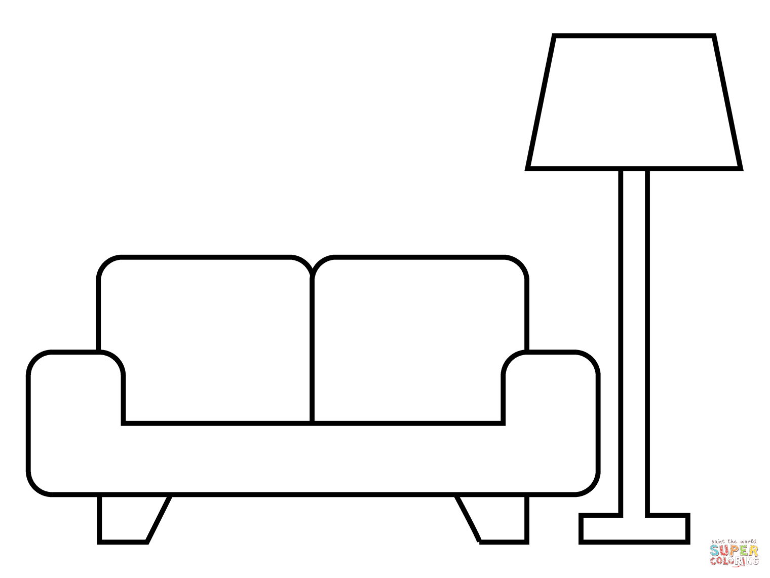 Couch and lamp emoji coloring page free printable coloring pages