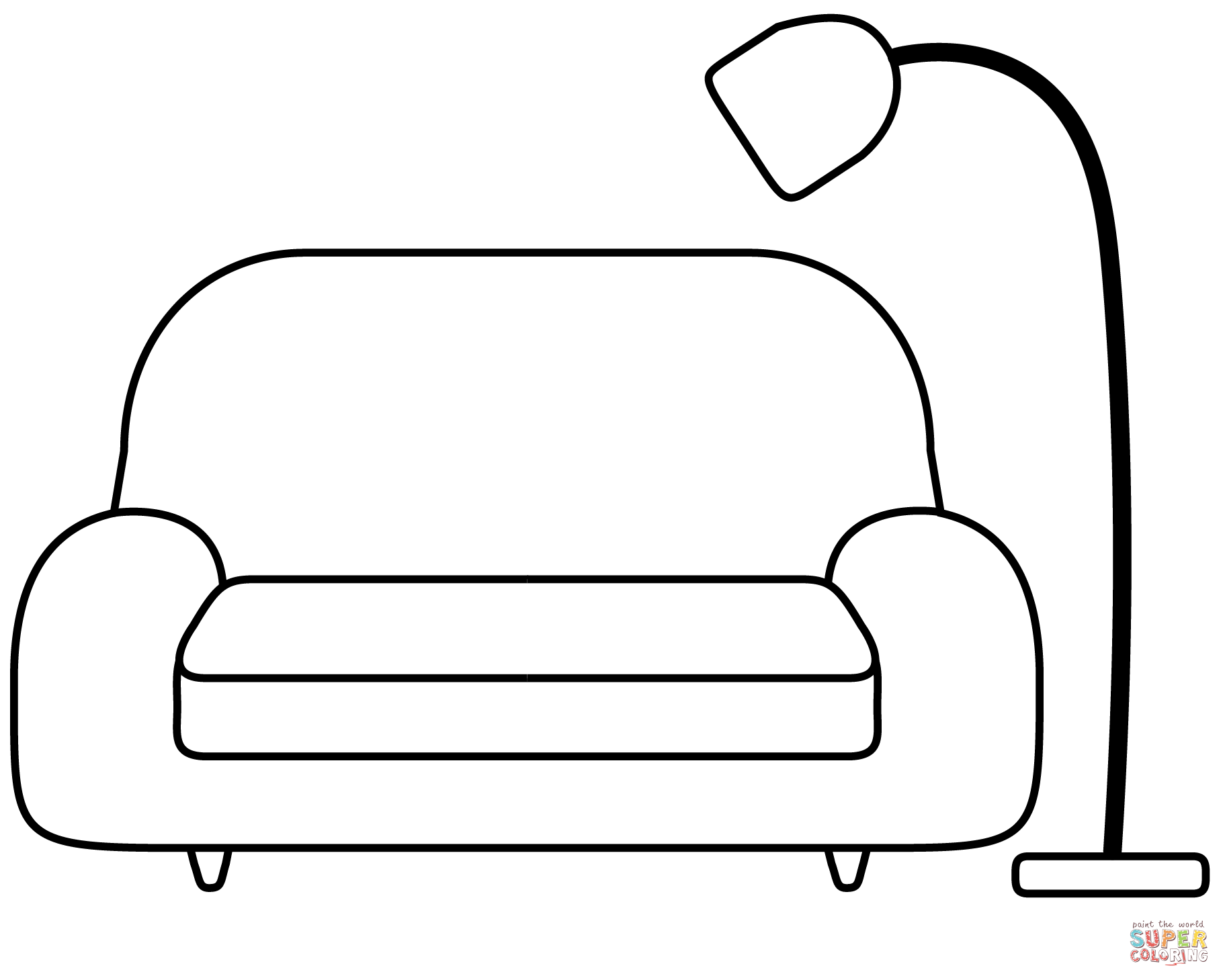 Couch and lamp emoji coloring page free printable coloring pages