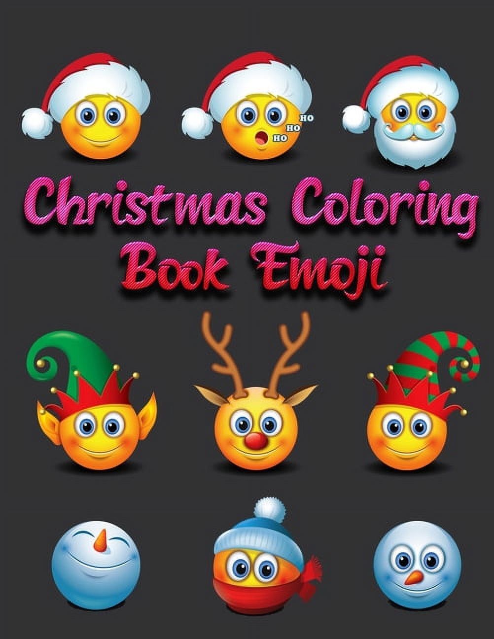 Christmas coloring book emoji awesome festive pages of christmas holiday emoji stuff coloring fun activities for kids girls boys teens adults paperback