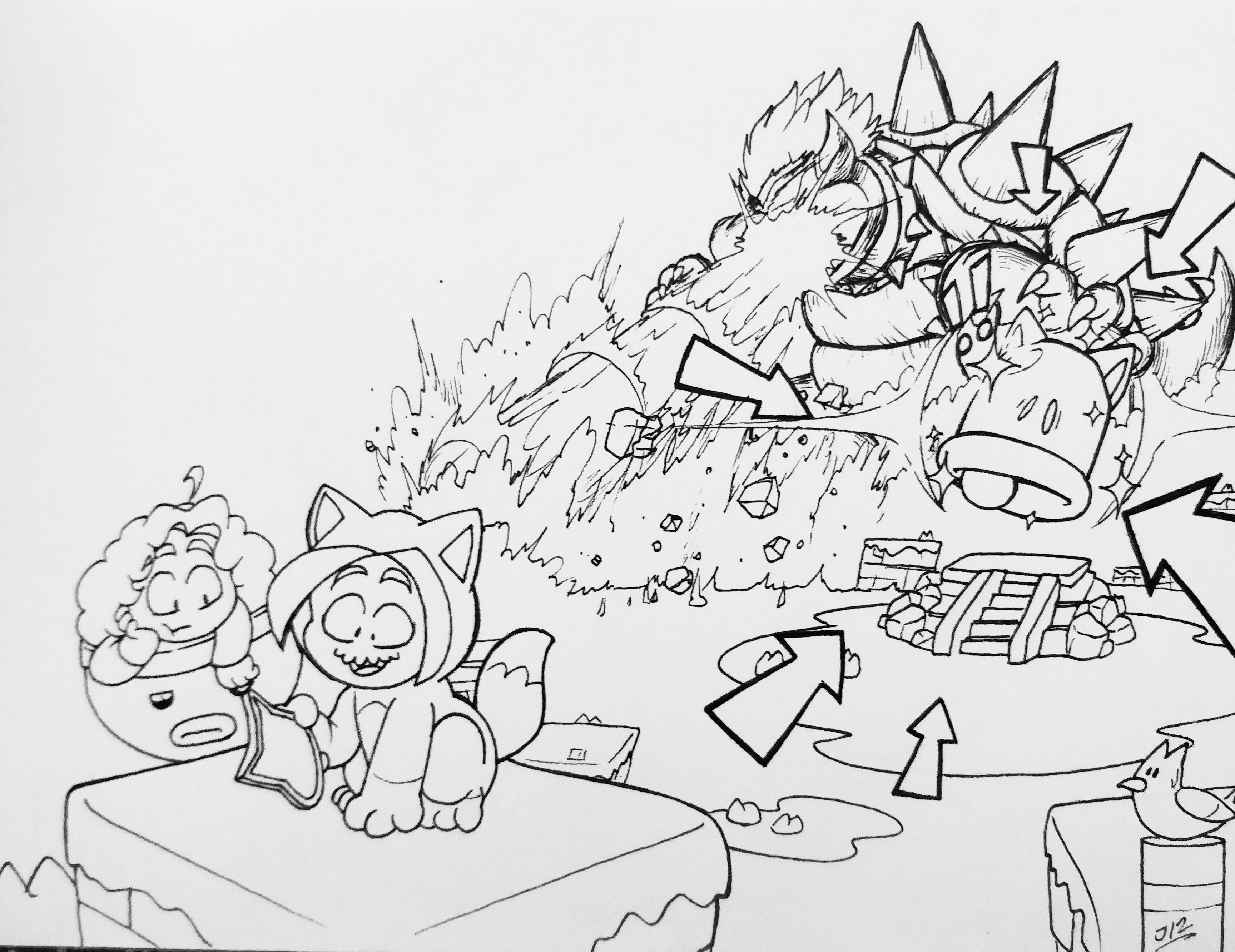 Pretty much episode one of bowsers fury art by me rgamegrumps