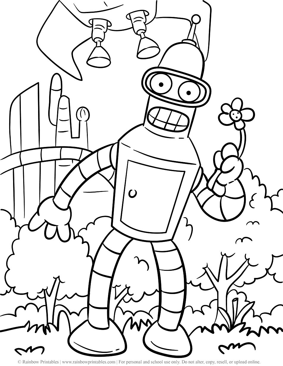 Futurama coloring pages printable for free download