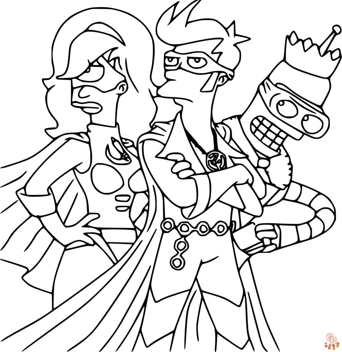 Printable futurama coloring pages free for kids and adults