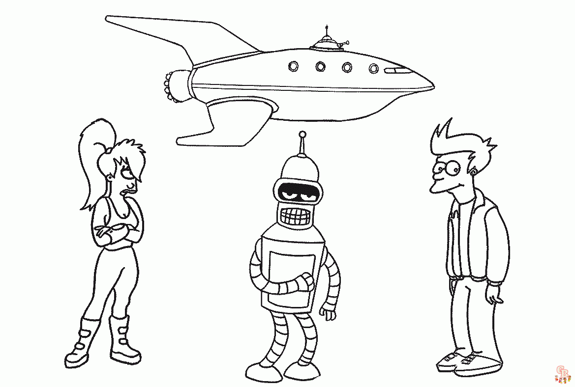 Printable futurama coloring pages free for kids and adults