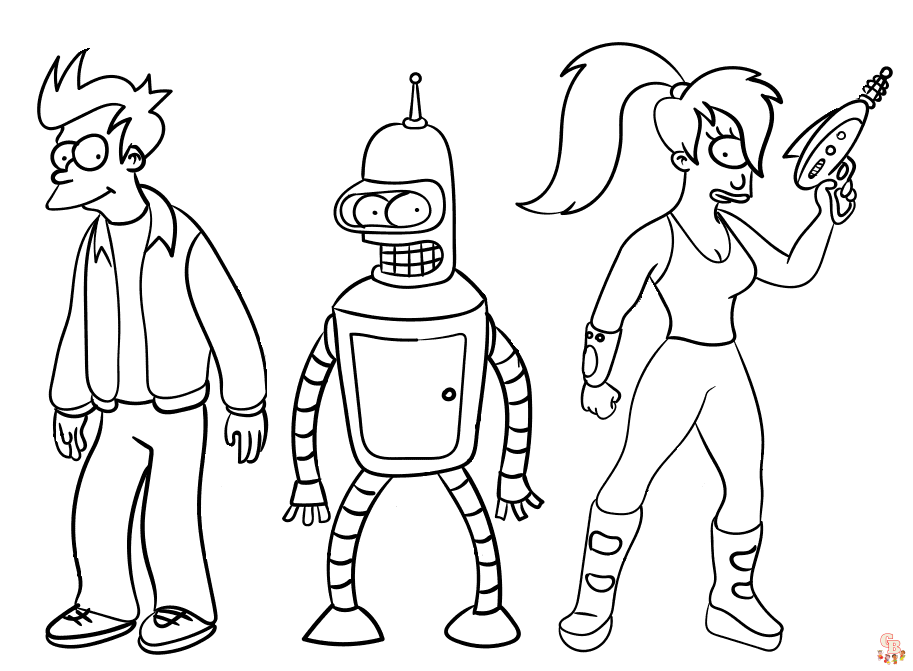 Printable futurama coloring pages free for kids and adults