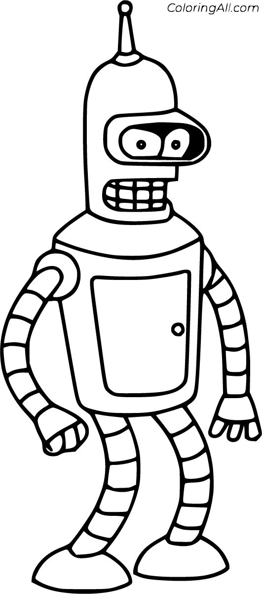 Free printable futurama coloring pages easy to print from any device and automatically fit any paper size in coloring pages cartoon coloring pages futurama
