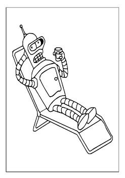 Color your own adventure futurama printable coloring pages collection for kids