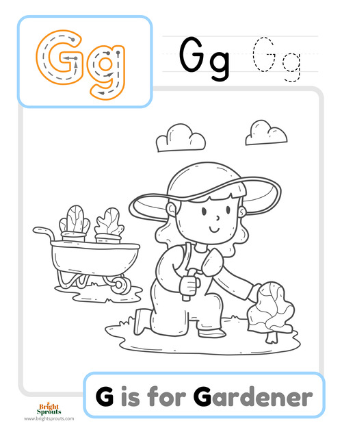 Letter g worksheets g tracing and coloring pages