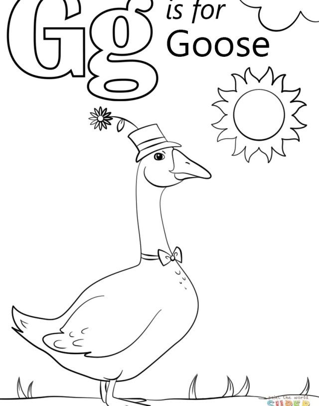 Wonderful picture of letter g coloring pages