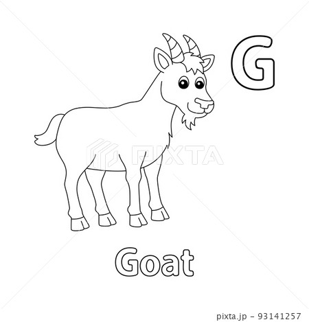 Goat alphabet dinosaur abc coloring page