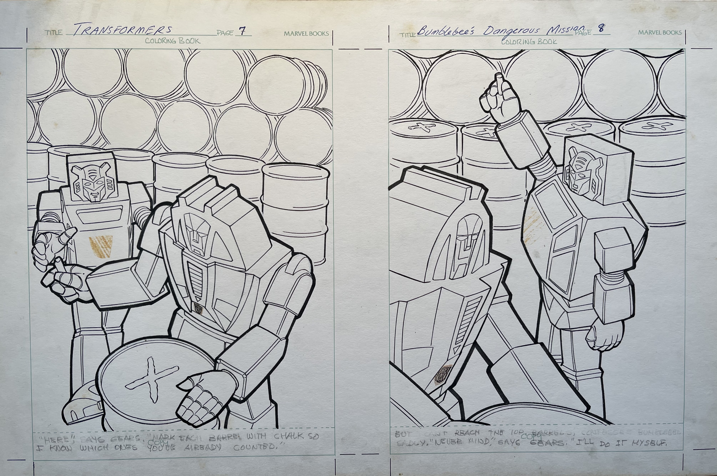Transformers bumblebees dangerous mission pgs and in frank giellas transformers coloring book art part ic art gallery room