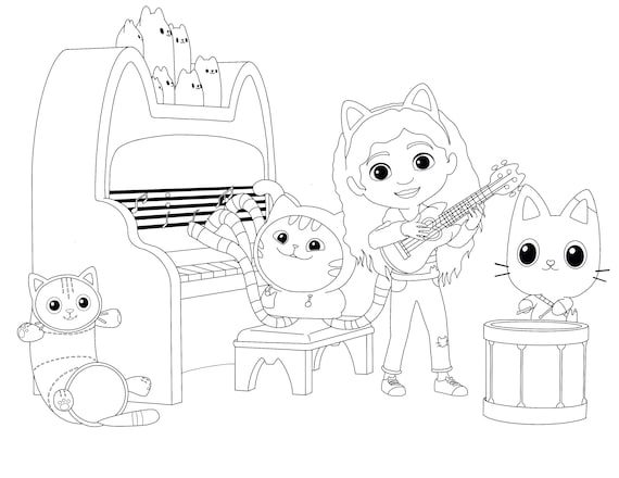 Gabbys dollhouse coloring page digital download