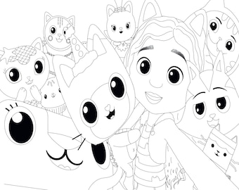 Gabbys doll house digital coloring page download
