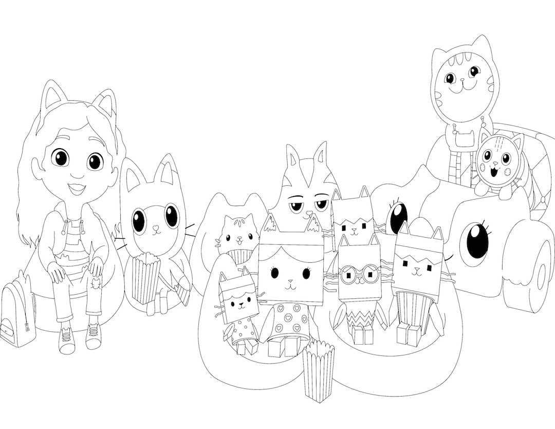 Gabbys dollhouse coloring page download
