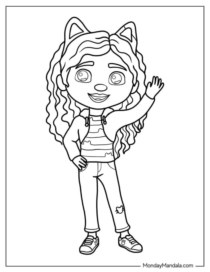 Gabbys dollhouse coloring pages free pdf printables coloring pages easy drawings blue poster