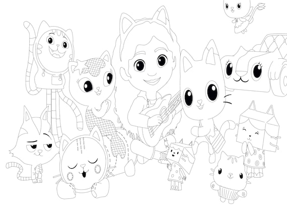Gabbys dollhouse coloring page digital download