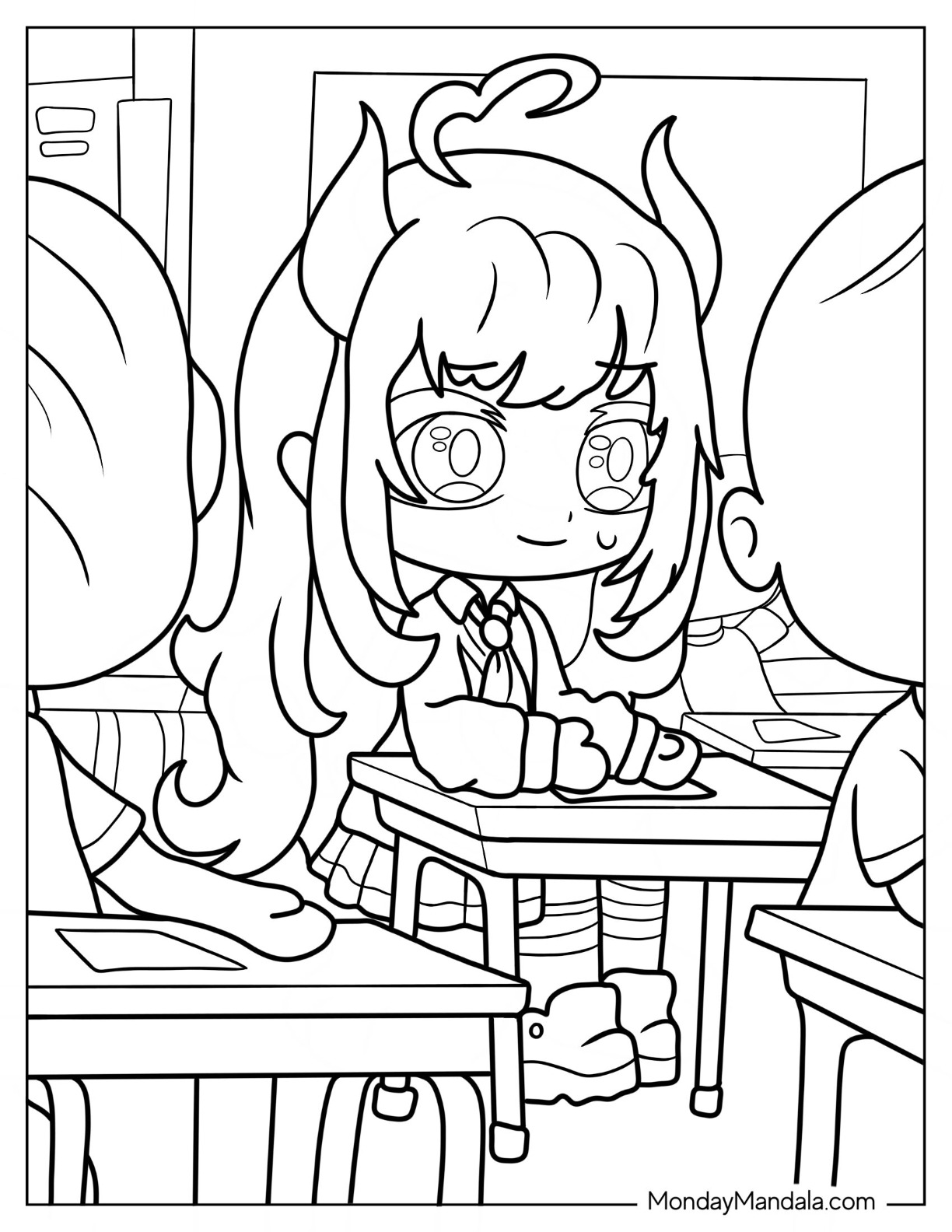 Gacha life coloring pages free pdf printables